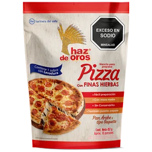 Mezcla para preparar bases de pizza  con especias