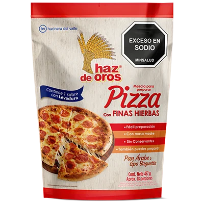 Mezcla para preparar bases de pizza  con especias